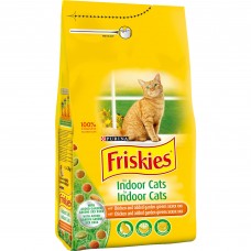 Friskies Indoor - с пиле,зеленчуци и градинска трева, за котки над 12 месеца отглеждани в затворени помещения 10 кг.